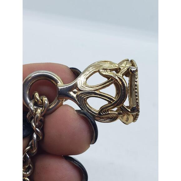 Vintage Wax Seal Watch Double Fob Lariat Necklace 1950s Emmons Georgian Chunky - Picture 14 of 16